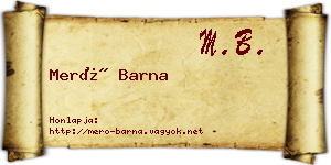 Merő Barna névjegykártya