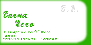 barna mero business card